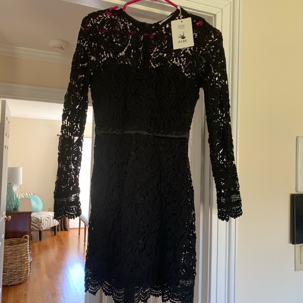 Sabo skirt (brand) black lace dress